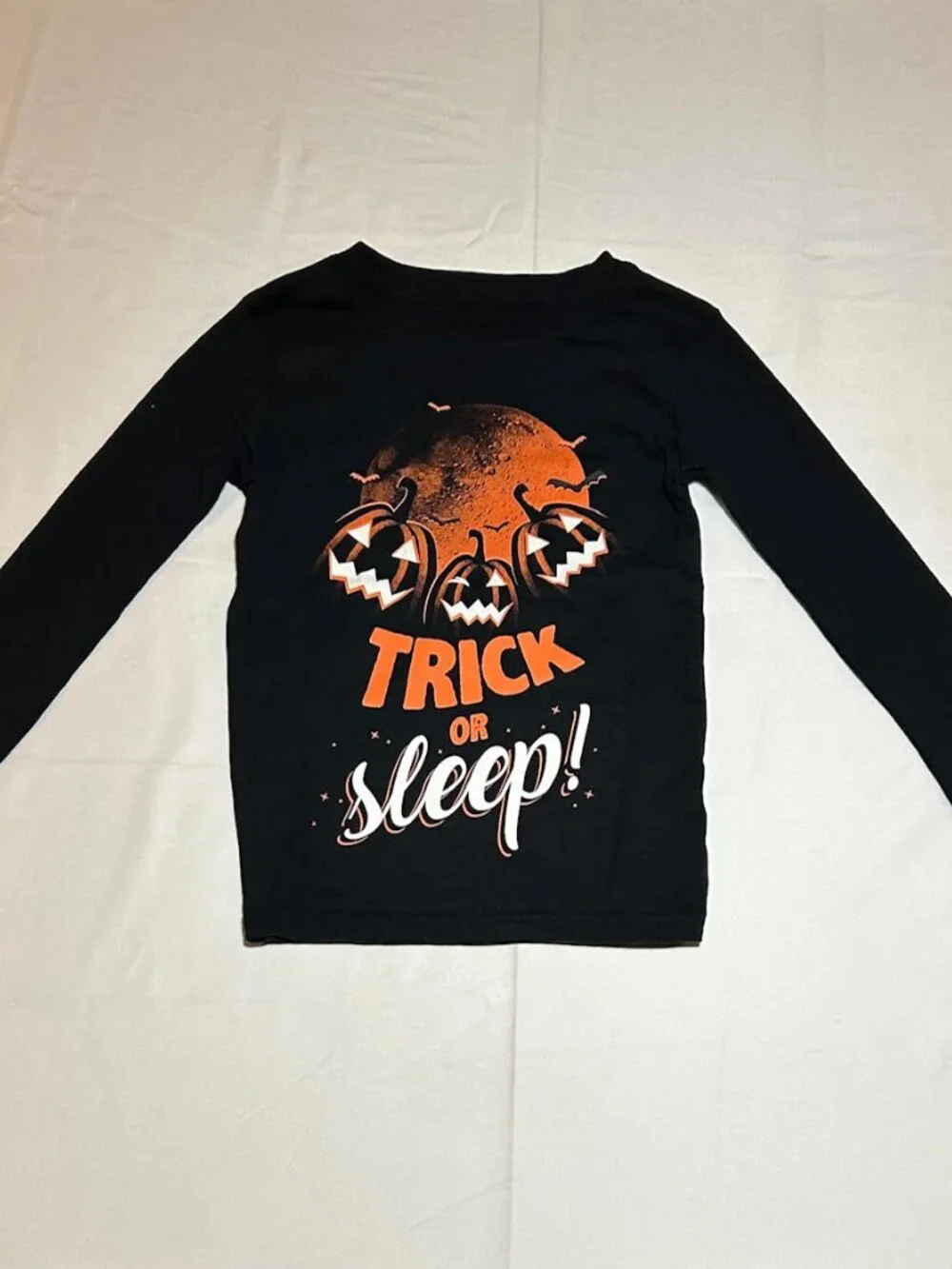 Carter's Boys Halloween Black Orange Pumpkins Trick or Sleep Glow in the Dark PJ